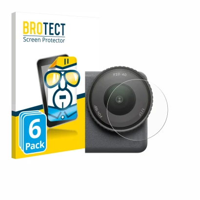 Parte frontale di una confezione del prodotto con il logo del marchio BROTECT. Accanto è raffigurato il dispositivo DJI Osmo A