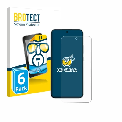 Parte frontale di una confezione del prodotto con il logo del marchio BROTECT. Accanto è raffigurato il dispositivo Oppo A6 Pr