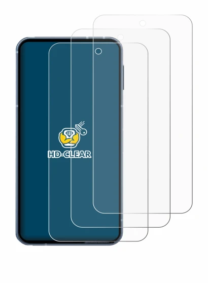Immagine del dispositivo Sharp Aquos Sense 10 con un'ampia varietà di protezioni per lo schermo.