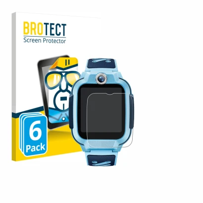 Parte frontale di una confezione del prodotto con il logo del marchio BROTECT. Accanto è raffigurato il dispositivo Imoo Watch