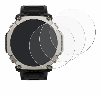 Immagine del dispositivo Huami Amazfit T-Rex Ultra 2 con un'ampia varietà di protezioni per lo schermo.