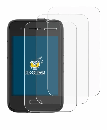 Immagine del dispositivo Xplora One con un'ampia varietà di protezioni per lo schermo.