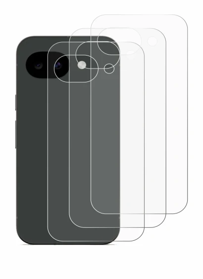 Immagine del dispositivo Google Pixel 10a (Posteriore) con un'ampia varietà di protezioni per lo schermo.