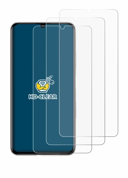 Immagine del dispositivo Huawei Nova Y71 con un'ampia varietà di protezioni per lo schermo.