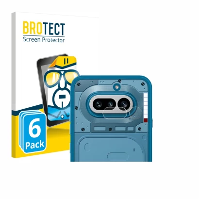 Parte frontale di una confezione del prodotto con il logo del marchio BROTECT. Accanto è raffigurato il dispositivo Nothing Ph