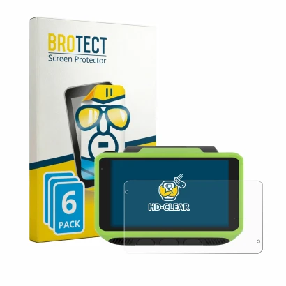 Parte frontale di una confezione del prodotto con il logo del marchio BROTECT. Accanto è raffigurato il dispositivo Zebra WT64
