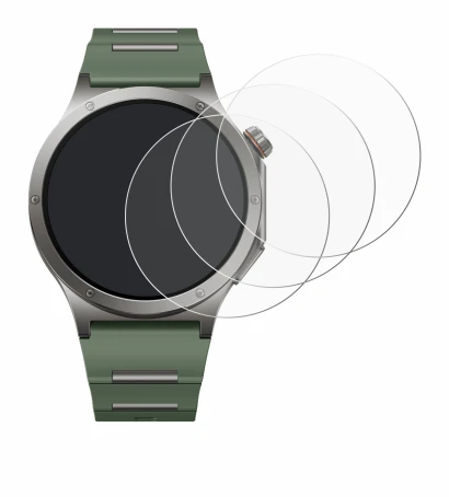 Immagine del dispositivo OnePlus Watch 4 con un'ampia varietà di protezioni per lo schermo.