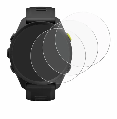 Immagine del dispositivo Garmin Forerunner 70 con un'ampia varietà di protezioni per lo schermo.