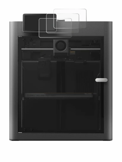 Immagine del dispositivo Bambu Lab X2D con un'ampia varietà di protezioni per lo schermo.