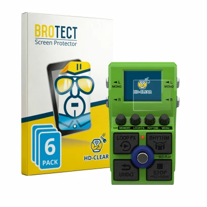 Parte frontale di una confezione del prodotto con il logo del marchio BROTECT. Accanto è raffigurato il dispositivo Zoom MS-90