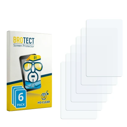 Parte frontale di una confezione del prodotto con il logo del marchio BROTECT. Accanto si trova la protezione per lo schermo c