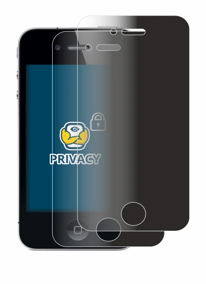 Immagine del dispositivo Apple iPhone 4 con un'ampia varietà di protezioni per lo schermo.