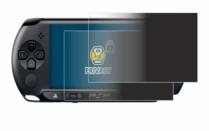 Immagine del dispositivo Sony PSP Street E1004 con un'ampia varietà di protezioni per lo schermo.