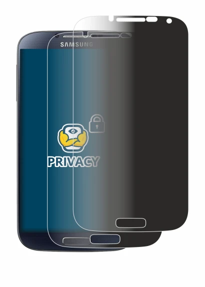 Immagine del dispositivo Samsung Galaxy S4 con un'ampia varietà di protezioni per lo schermo.