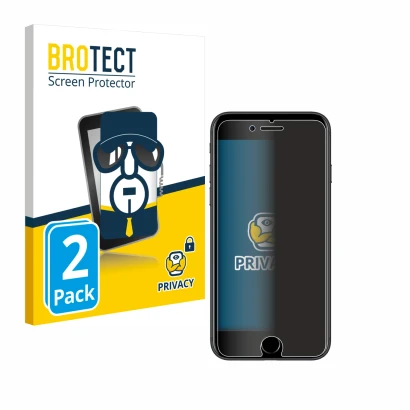 Parte frontale di una confezione del prodotto con il logo del marchio BROTECT. Accanto è raffigurato il dispositivo Apple iPho