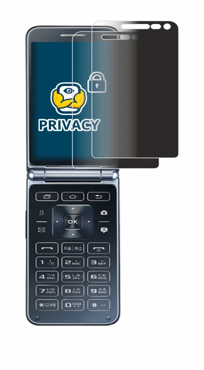 Immagine del dispositivo Samsung Galaxy Folder 2 con un'ampia varietà di protezioni per lo schermo.