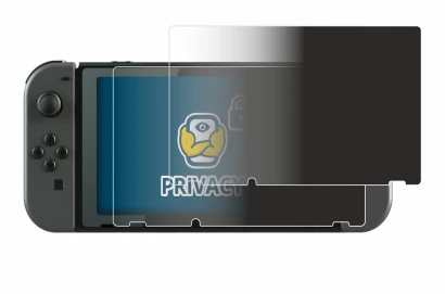 Immagine del dispositivo Nintendo Switch con un'ampia varietà di protezioni per lo schermo.
