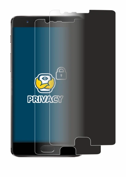 Immagine del dispositivo OnePlus 3T con un'ampia varietà di protezioni per lo schermo.