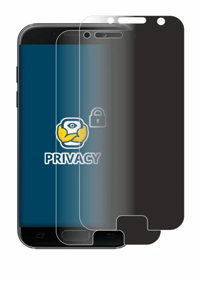 Immagine del dispositivo Samsung Galaxy A3 2017 con un'ampia varietà di protezioni per lo schermo.