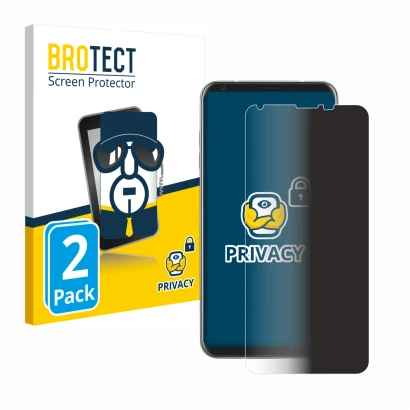 Parte frontale di una confezione del prodotto con il logo del marchio BROTECT. Accanto è raffigurato il dispositivo LG V30s co