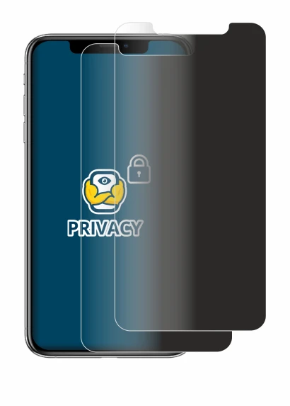 Immagine del dispositivo Apple iPhone Xs Max con un'ampia varietà di protezioni per lo schermo.