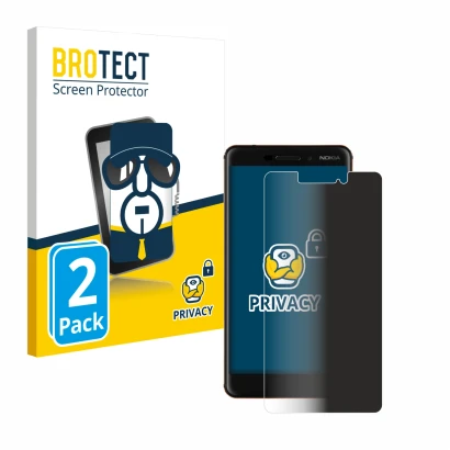 Parte frontale di una confezione del prodotto con il logo del marchio BROTECT. Accanto è raffigurato il dispositivo Nokia 6.1