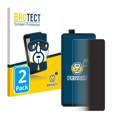 Parte frontale di una confezione del prodotto con il logo del marchio BROTECT. Accanto è raffigurato il dispositivo Xiaomi Mi