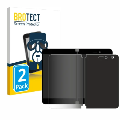 Parte frontale di una confezione del prodotto con il logo del marchio BROTECT. Accanto è raffigurato il dispositivo Microsoft 