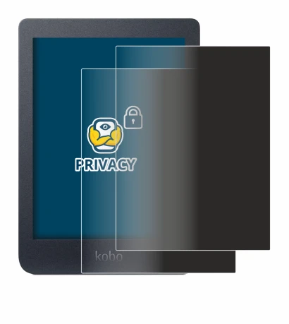 Immagine del dispositivo Kobo Nia con un'ampia varietà di protezioni per lo schermo.
