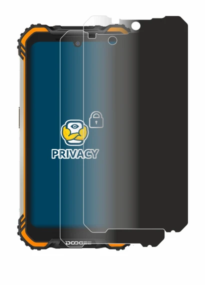 Immagine del dispositivo Doogee S58 Pro con un'ampia varietà di protezioni per lo schermo.