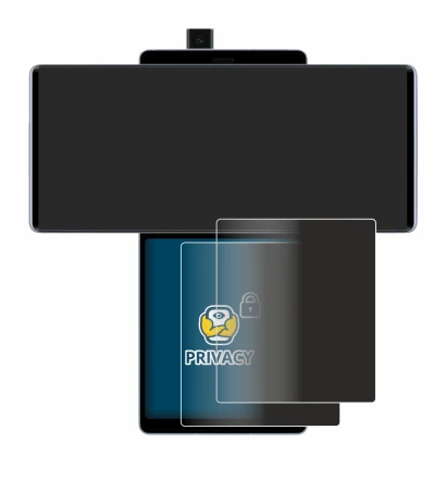 Immagine del dispositivo LG Wing (Display posteriore) con un'ampia varietà di protezioni per lo schermo.