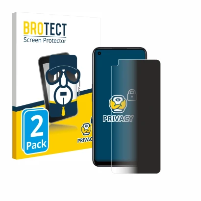 Parte frontale di una confezione del prodotto con il logo del marchio BROTECT. Accanto è raffigurato il dispositivo Oppo A53s
