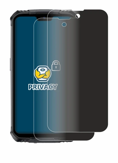 Immagine del dispositivo Doogee S59 Pro con un'ampia varietà di protezioni per lo schermo.