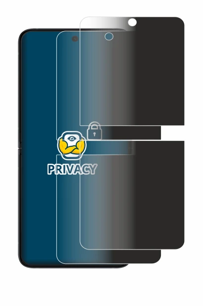 Immagine del dispositivo Samsung Galaxy Z Flip 3 5G con un'ampia varietà di protezioni per lo schermo.