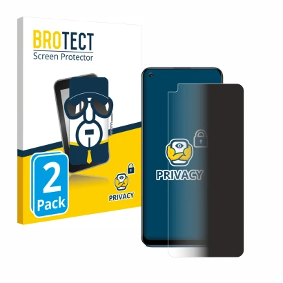 Parte frontale di una confezione del prodotto con il logo del marchio BROTECT. Accanto è raffigurato il dispositivo realme 8 c