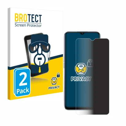 Parte frontale di una confezione del prodotto con il logo del marchio BROTECT. Accanto è raffigurato il dispositivo Oppo A16 c