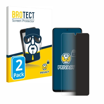 Parte frontale di una confezione del prodotto con il logo del marchio BROTECT. Accanto è raffigurato il dispositivo Xiaomi Red