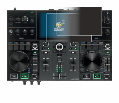 Immagine del dispositivo Denon DJ Prime Go con un'ampia varietà di protezioni per lo schermo.