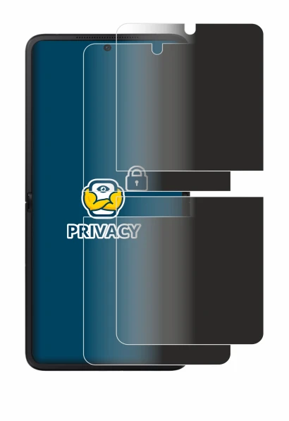 Immagine del dispositivo Oppo Find N2 Flip con un'ampia varietà di protezioni per lo schermo.