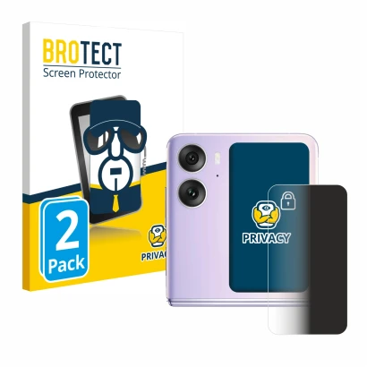 Parte frontale di una confezione del prodotto con il logo del marchio BROTECT. Accanto è raffigurato il dispositivo Oppo Find 