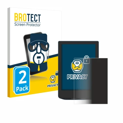 Parte frontale di una confezione del prodotto con il logo del marchio BROTECT. Accanto è raffigurato il dispositivo PocketBook