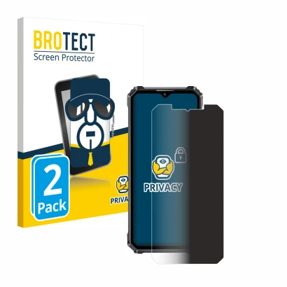 Parte frontale di una confezione del prodotto con il logo del marchio BROTECT. Accanto è raffigurato il dispositivo Oukitel WP