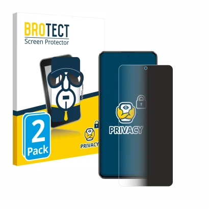 Parte frontale di una confezione del prodotto con il logo del marchio BROTECT. Accanto è raffigurato il dispositivo Xiaomi Poc