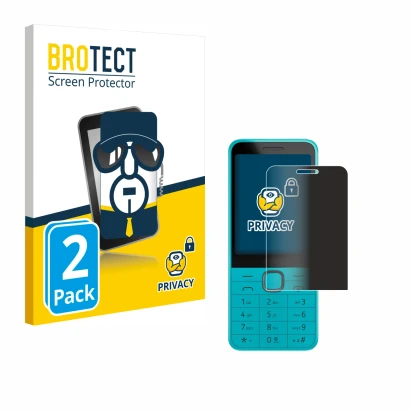 Parte frontale di una confezione del prodotto con il logo del marchio BROTECT. Accanto è raffigurato il dispositivo Nokia 235 