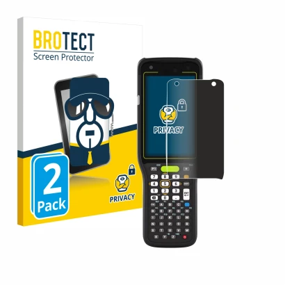 Parte frontale di una confezione del prodotto con il logo del marchio BROTECT. Accanto è raffigurato il dispositivo Zebra MC34