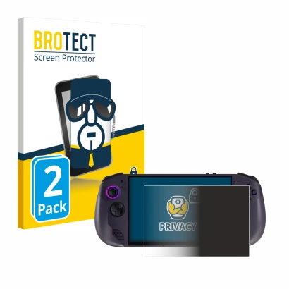 Parte frontale di una confezione del prodotto con il logo del marchio BROTECT. Accanto è raffigurato il dispositivo Lenovo Leg