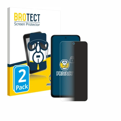 Parte frontale di una confezione del prodotto con il logo del marchio BROTECT. Accanto è raffigurato il dispositivo Xiaomi Poc