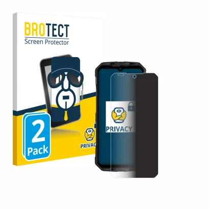 Parte frontale di una confezione del prodotto con il logo del marchio BROTECT. Accanto è raffigurato il dispositivo Doogee V M