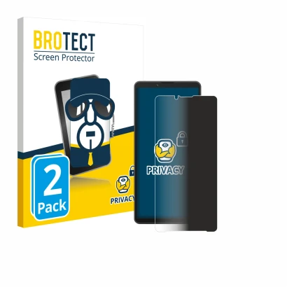 Parte frontale di una confezione del prodotto con il logo del marchio BROTECT. Accanto è raffigurato il dispositivo Sony Xperi