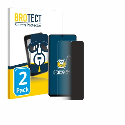Parte frontale di una confezione del prodotto con il logo del marchio BROTECT. Accanto è raffigurato il dispositivo realme Not